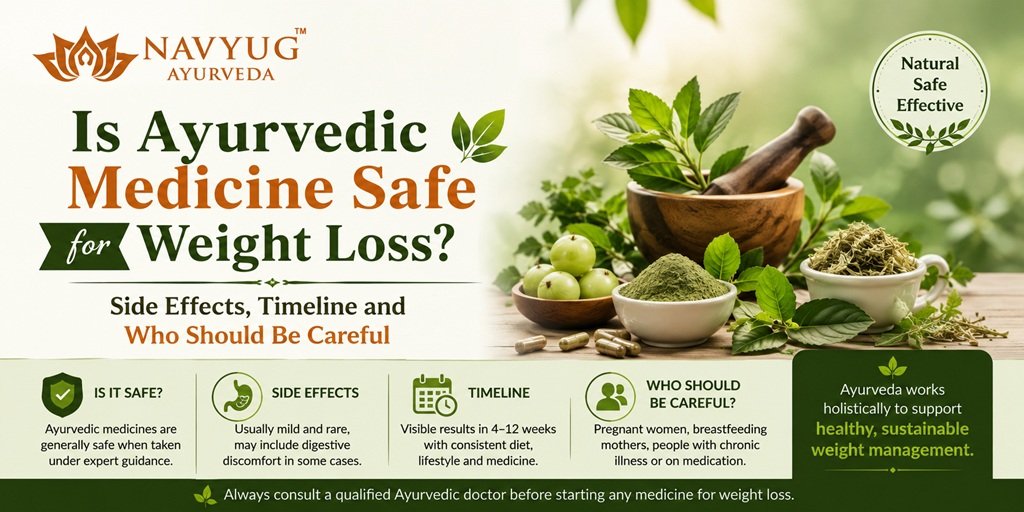 Is Ayurvedic medicine safe for weight loss? Information on side effects, weight loss timeline, safety precautions, and who should be careful.