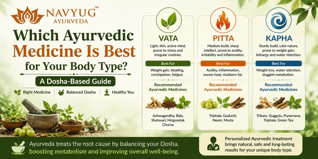 Which Ayurvedic medicine is best for your body type? A Dosha-based guide explaining Ayurvedic approaches for Vata, Pitta and Kapha body types.